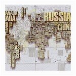 3d Typography World Map Medium Glasses Cloth Front