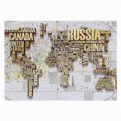 3d Typography World Map Large Glasses Cloth by uniart180623