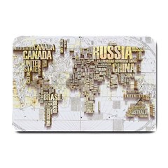 3d Typography World Map Small Doormat by uniart180623