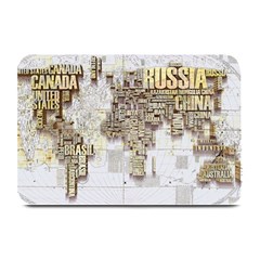 3d Typography World Map Plate Mats by uniart180623