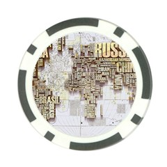 3d Typography World Map Poker Chip Card Guard by uniart180623