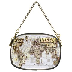 3d Typography World Map Chain Purse (two Sides) by uniart180623