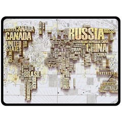 3d Typography World Map Fleece Blanket (large) by uniart180623