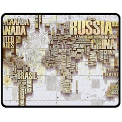 3d Typography World Map Fleece Blanket (medium) by uniart180623