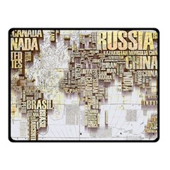 3d Typography World Map Fleece Blanket (small) by uniart180623