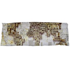 3d Typography World Map Body Pillow Case (dakimakura) by uniart180623