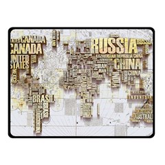 3d Typography World Map Two Sides Fleece Blanket (small) by uniart180623