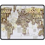 3d Typography World Map Two Sides Fleece Blanket (Medium) 58.8 x47.4  Blanket Front