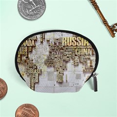 3d Typography World Map Accessory Pouch (small) by uniart180623