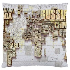 3d Typography World Map Standard Premium Plush Fleece Cushion Case (one Side) by uniart180623