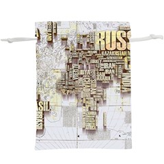 3d Typography World Map Lightweight Drawstring Pouch (xl) by uniart180623