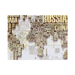 3d Typography World Map Premium Plush Fleece Blanket (mini) by uniart180623