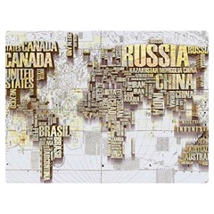 3d Typography World Map Premium Plush Fleece Blanket (extra Small) by uniart180623