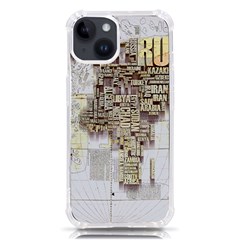 3d Typography World Map Iphone 14 Tpu Uv Print Case