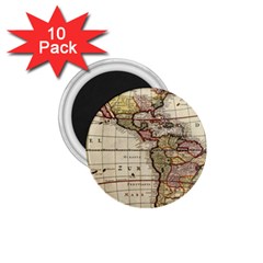 Vintage World Map Old  Globe Antique America 1 75  Magnets (10 Pack)  by uniart180623