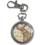 Vintage World Map Old  Globe Antique America Key Chain Watches Front