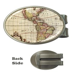 Vintage World Map Old  Globe Antique America Money Clips (oval)  by uniart180623