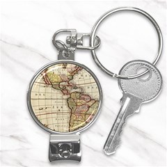 Vintage World Map Old  Globe Antique America Nail Clippers Key Chain by uniart180623