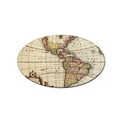 Vintage World Map Old  Globe Antique America Sticker Oval (100 Pack) by uniart180623