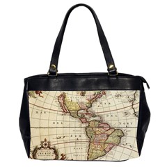 Vintage World Map Old  Globe Antique America Oversize Office Handbag (2 Sides) by uniart180623