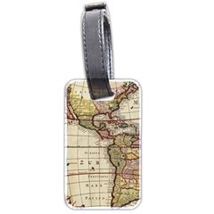 Vintage World Map Old  Globe Antique America Luggage Tag (two Sides) by uniart180623