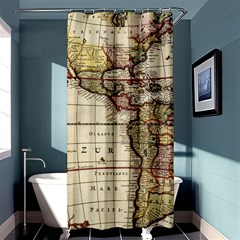 Vintage World Map Old  Globe Antique America Shower Curtain 36  X 72  (stall)  by uniart180623