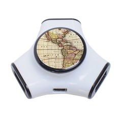 Vintage World Map Old  Globe Antique America 3-port Usb Hub by uniart180623