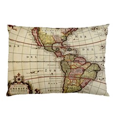 Vintage World Map Old  Globe Antique America Pillow Case (two Sides) by uniart180623