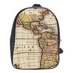 Vintage World Map Old  Globe Antique America School Bag (xl) by uniart180623