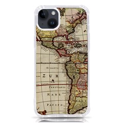 Vintage World Map Old  Globe Antique America Iphone 14 Plus Tpu Uv Print Case by uniart180623