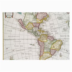 Vintage Map Of The Americas Large Glasses Cloth (2 Sides) by uniart180623