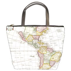 Vintage Map Of The Americas Bucket Bag by uniart180623