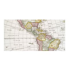 Vintage Map Of The Americas Satin Wrap 35  X 70  by uniart180623