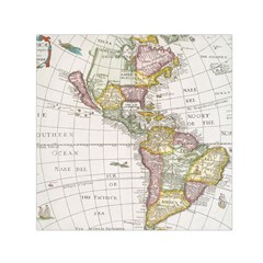 Vintage Map Of The Americas Square Satin Scarf (30  X 30 ) by uniart180623