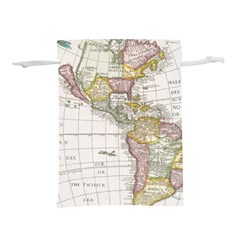 Vintage Map Of The Americas Lightweight Drawstring Pouch (s) by uniart180623