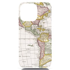 Vintage Map Of The Americas Iphone 14 Pro Max Black Uv Print Case