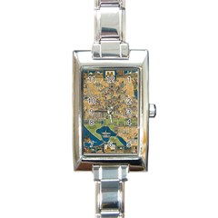 Vintatge Map Of Washington Dc Rectangle Italian Charm Watch