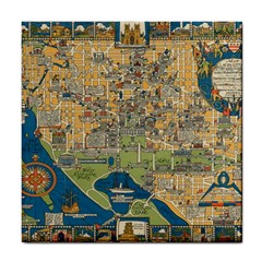 Vintatge Map Of Washington Dc Tile Coaster by uniart180623