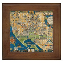 Vintatge Map Of Washington Dc Framed Tile by uniart180623