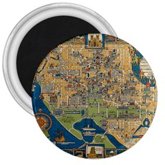 Vintatge Map Of Washington Dc 3  Magnets by uniart180623