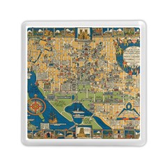 Vintatge Map Of Washington Dc Memory Card Reader (square) by uniart180623