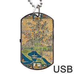 Vintatge Map Of Washington Dc Dog Tag Usb Flash (two Sides) by uniart180623