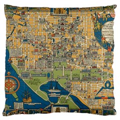 Vintatge Map Of Washington Dc Large Cushion Case (two Sides) by uniart180623