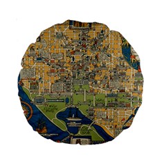 Vintatge Map Of Washington Dc Standard 15  Premium Round Cushions