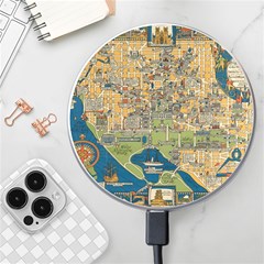 Vintatge Map Of Washington Dc Wireless Fast Charger(white) by uniart180623