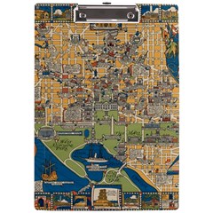 Vintatge Map Of Washington Dc A4 Acrylic Clipboard by uniart180623