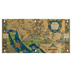 Vintatge Map Of Washington Dc Banner And Sign 6  X 3  by uniart180623