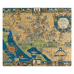 Vintatge Map Of Washington Dc Premium Plush Fleece Blanket (small) by uniart180623