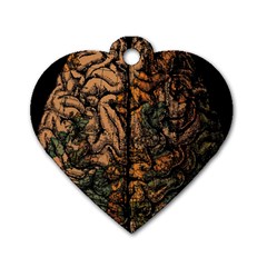 Always On My Mind Brain Map Vintage Dog Tag Heart (two Sides) by uniart180623