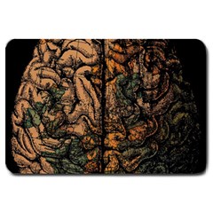 Always On My Mind Brain Map Vintage Large Doormat by uniart180623